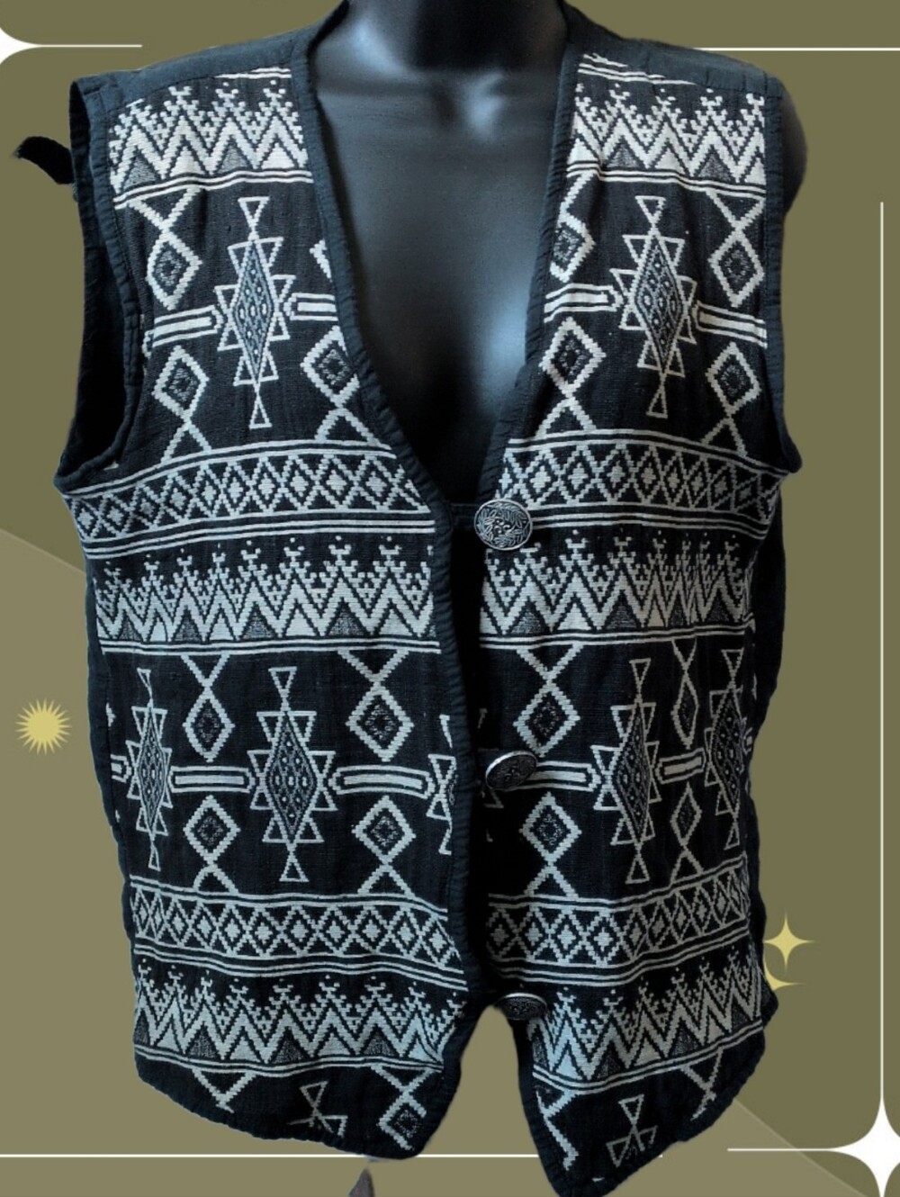 ✨ Vintage Flashback Aztec Kilim Style Vest Size L